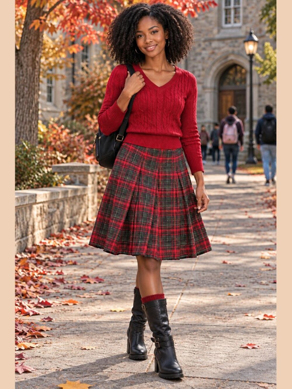 Pendleton Wool Red and Green Pleated Skirt - 16 M/L - EUC